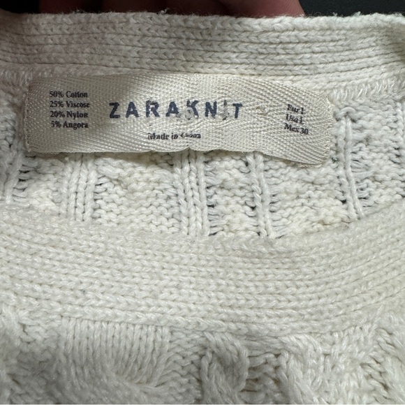 Zara Knit Women’s Sweater Dress sz L Cotton/Angora # D328-A - Picture 5 of 5